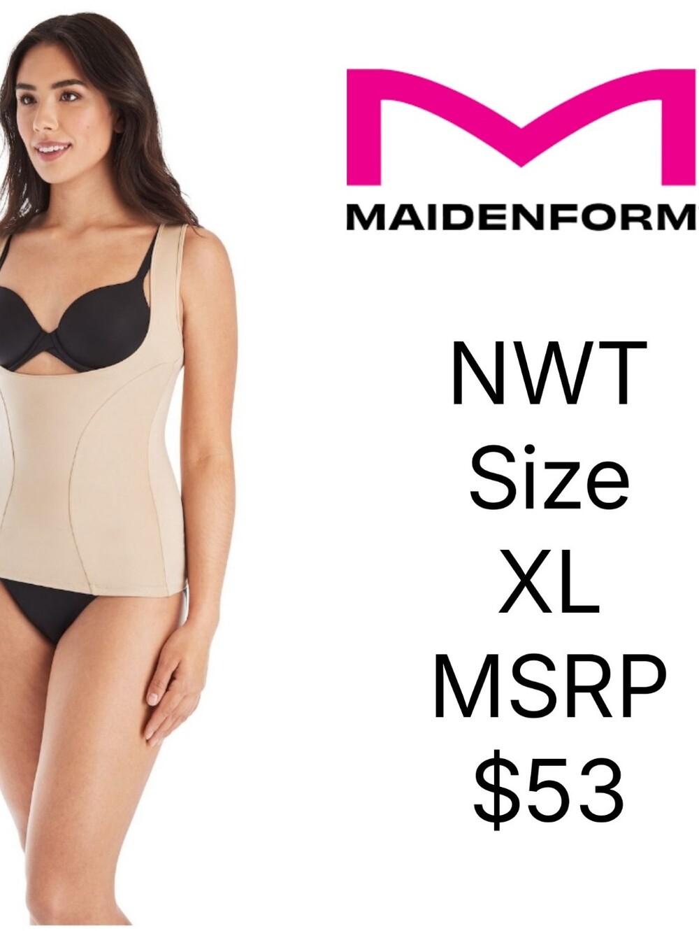NWT Maidenform Firm Control Wear-Your-Own-Bra Torsette Style 1866 Size XL